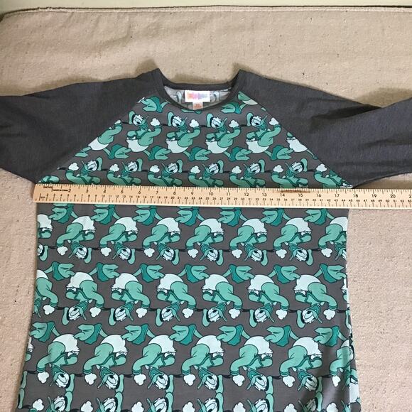 LulaRoe Women’s Gray and Blue Daffy Duck Raglan Sleeve Casual Top Sz. XS NWT - Picture 6 of 9